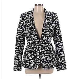 Black and white floral banana republic blazer